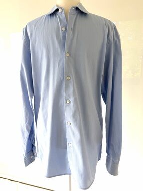 Hardy Amies Light Blue Micro-Pattern Dress Shirt